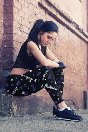 Baltimore Lovin Kisses Football Leggings