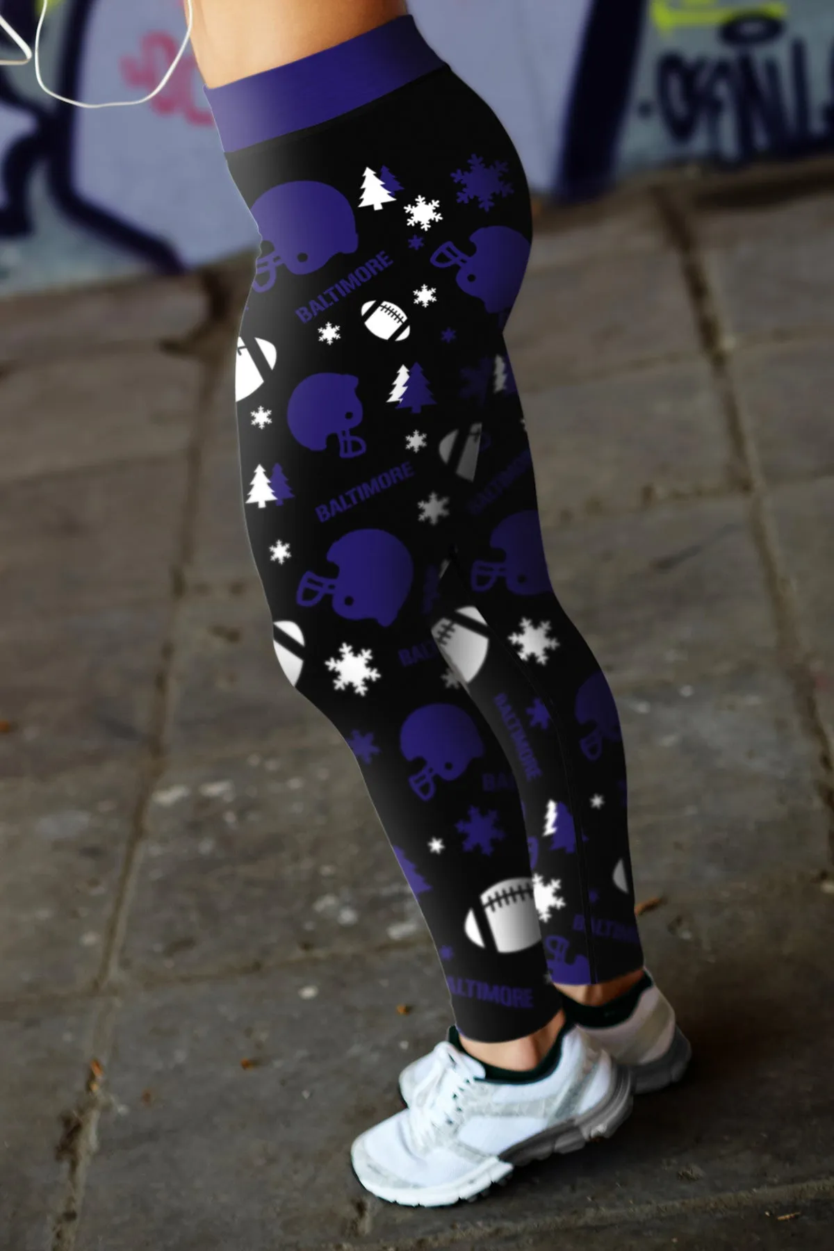 Baltimore Ugly Christmas Random Football Leggings