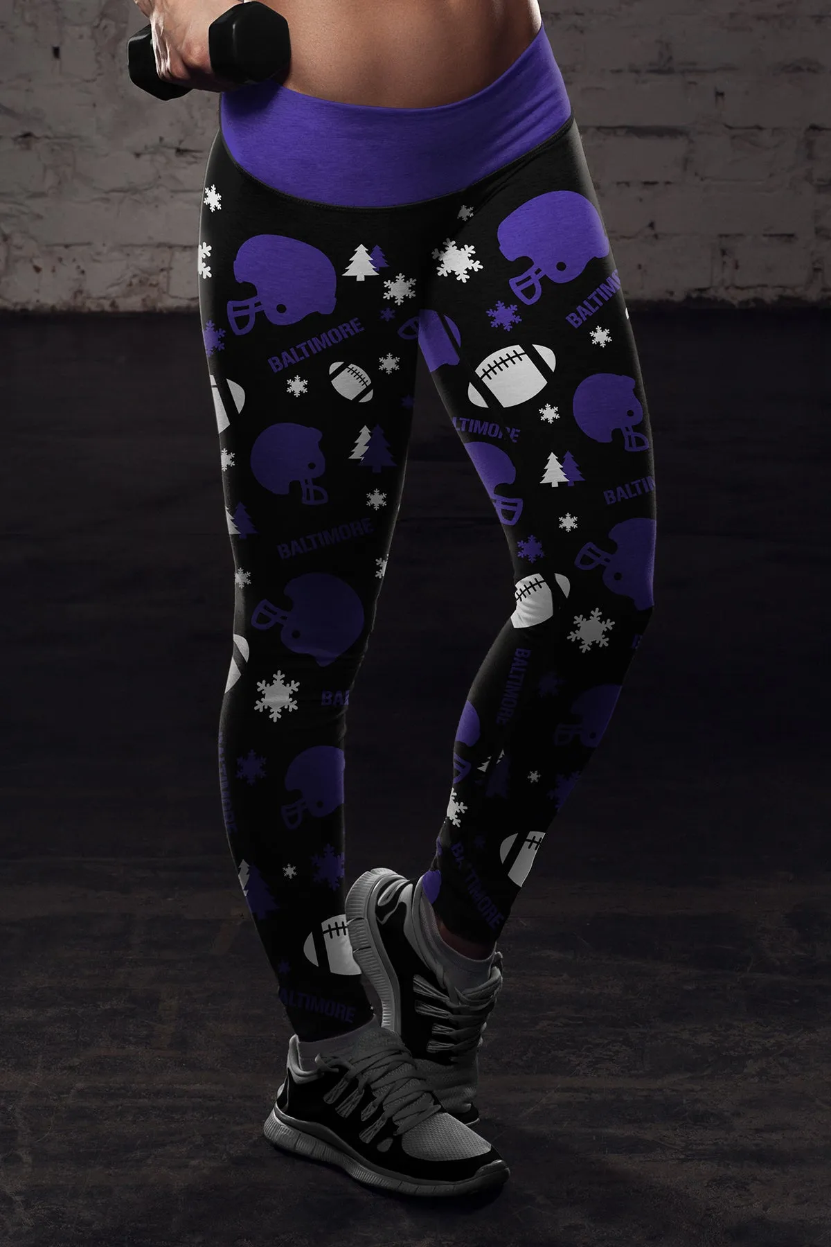 Baltimore Ugly Christmas Random Football Leggings