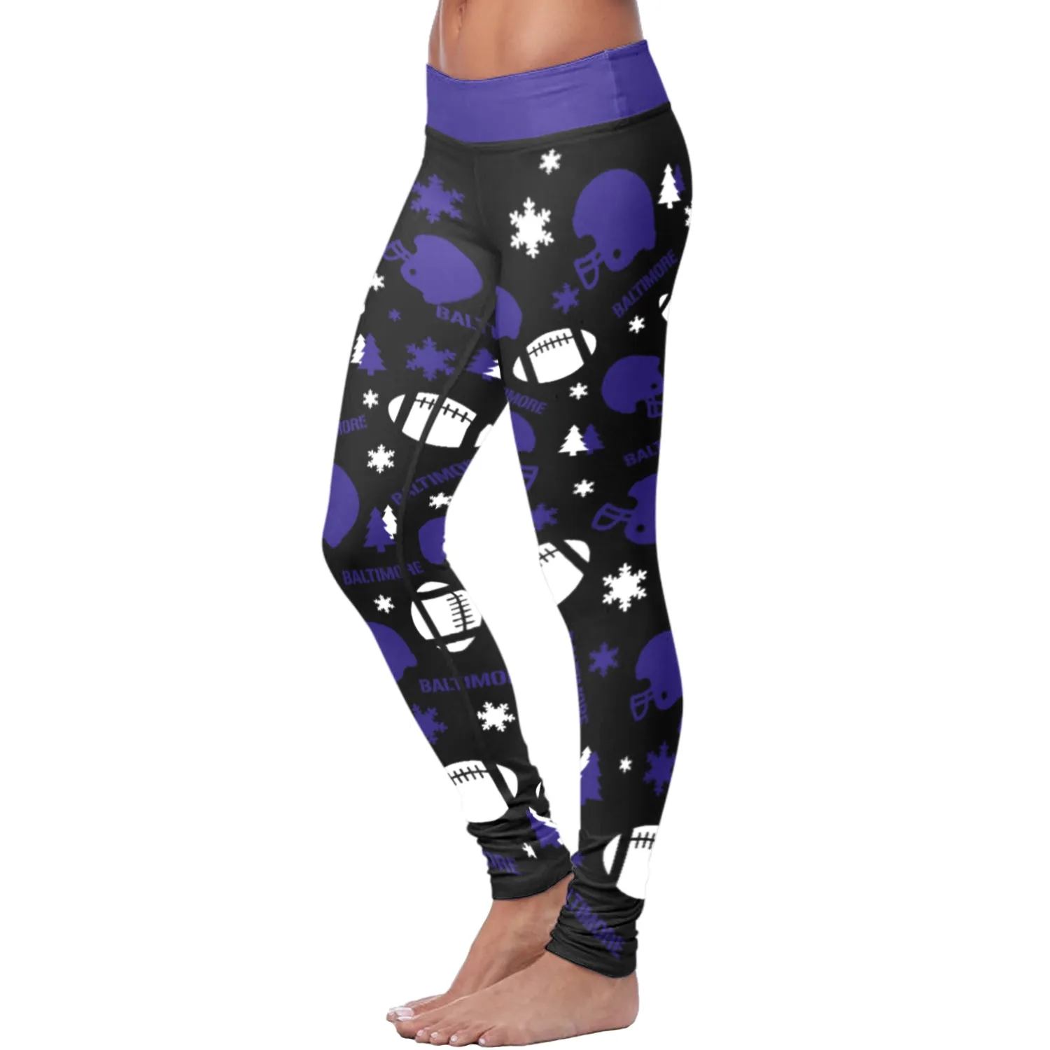 Baltimore Ugly Christmas Random Football Leggings