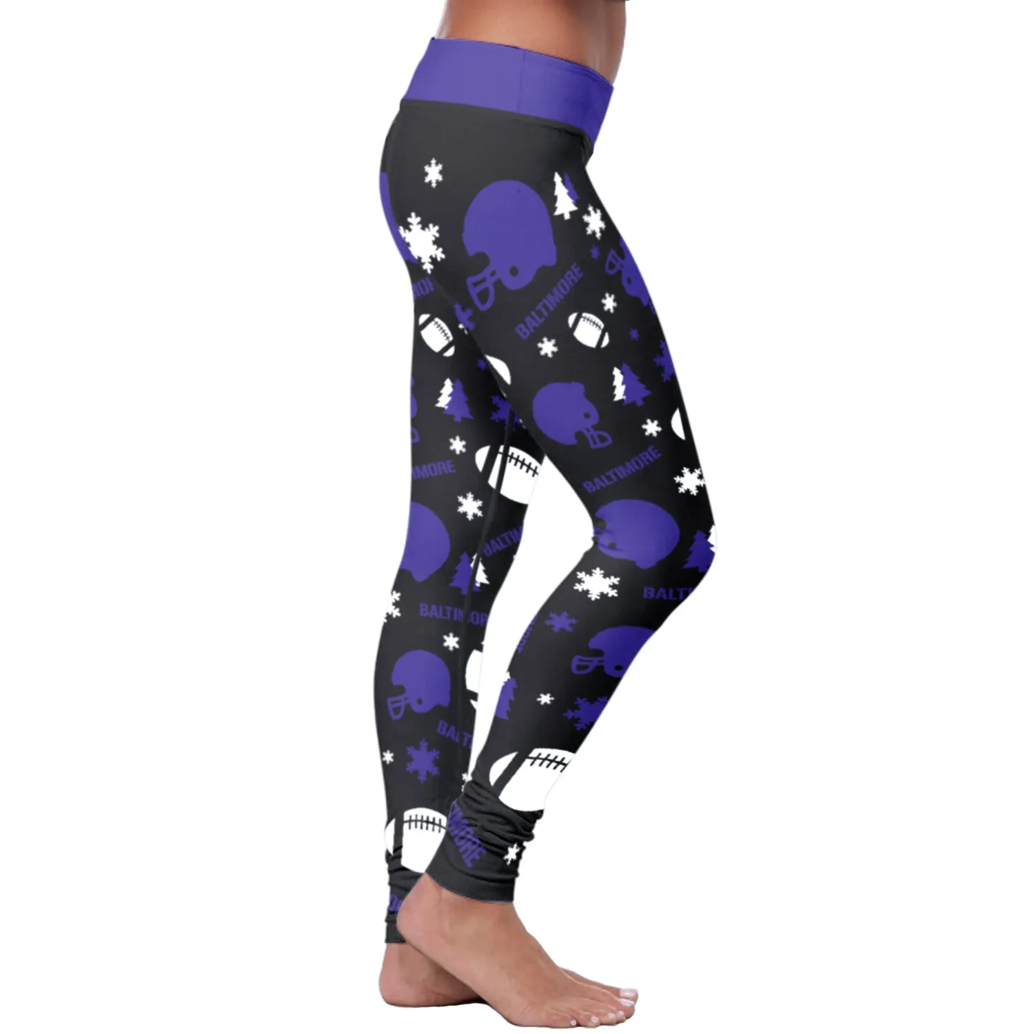 Baltimore Ugly Christmas Random Football Leggings