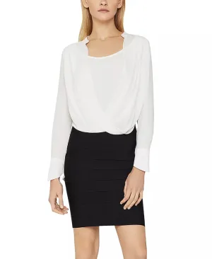 BCBGMAXAZRIA Drape-Front Blouse