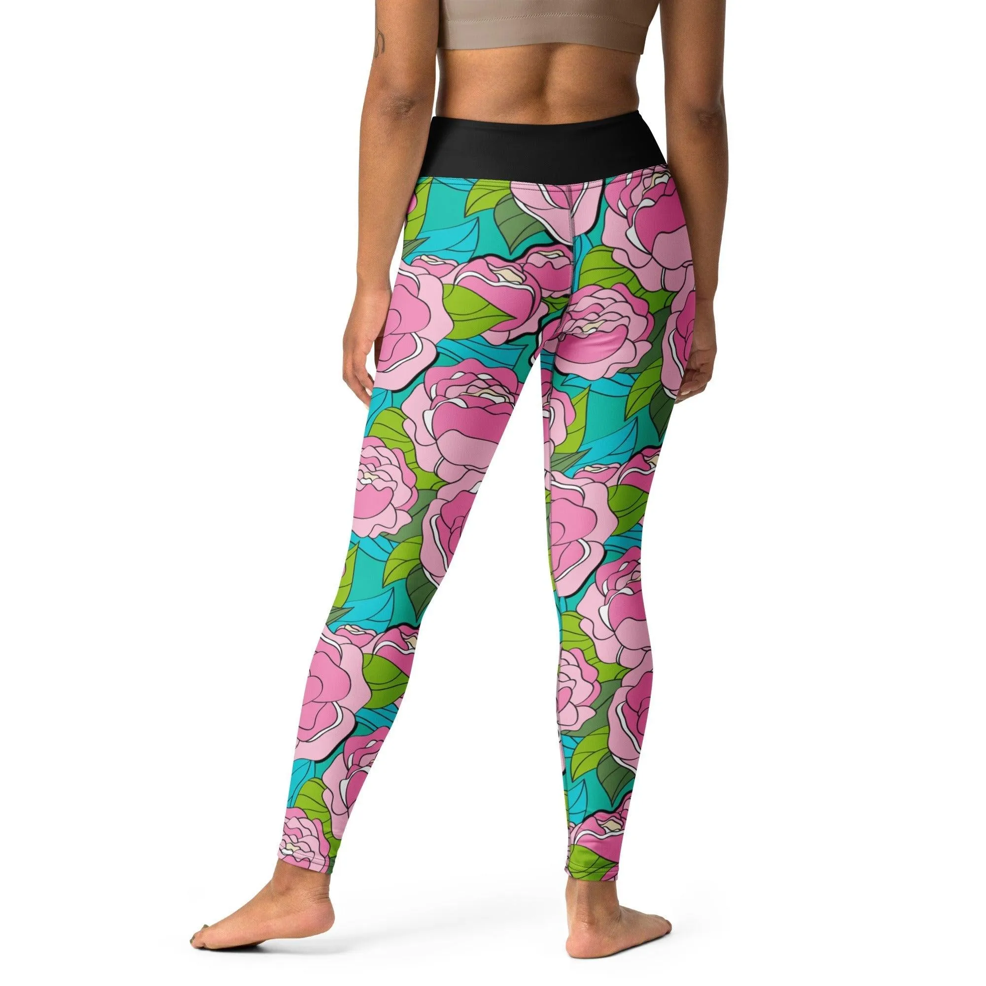 BE MY ONLY pink turquoise -2- Yoga Leggings