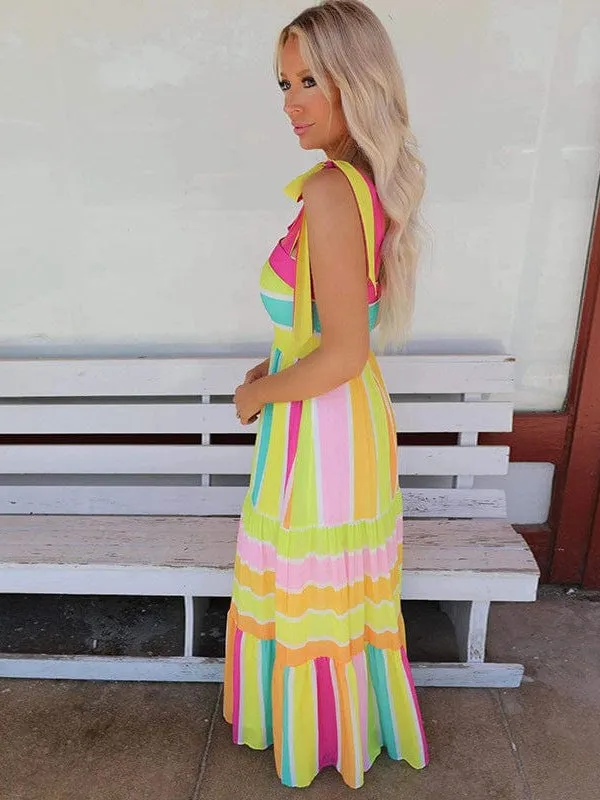 Beachy Striped Maxi Dress