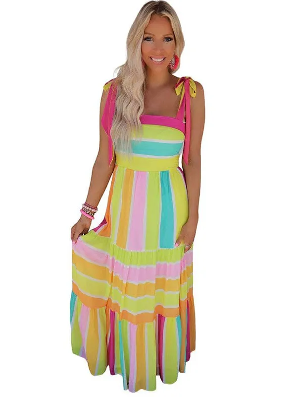 Beachy Striped Maxi Dress