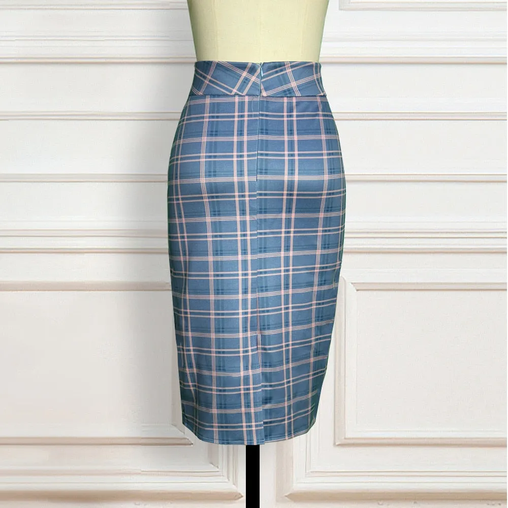 Best In Town Plaid Midi Skirt