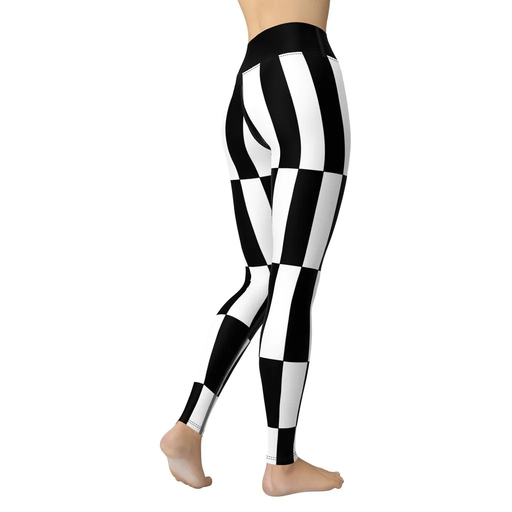 Black and White Optical Illusion Yoga Leggings