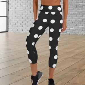 Black and White Yoga Capri Leggings | Gym Leggings, lioness-love