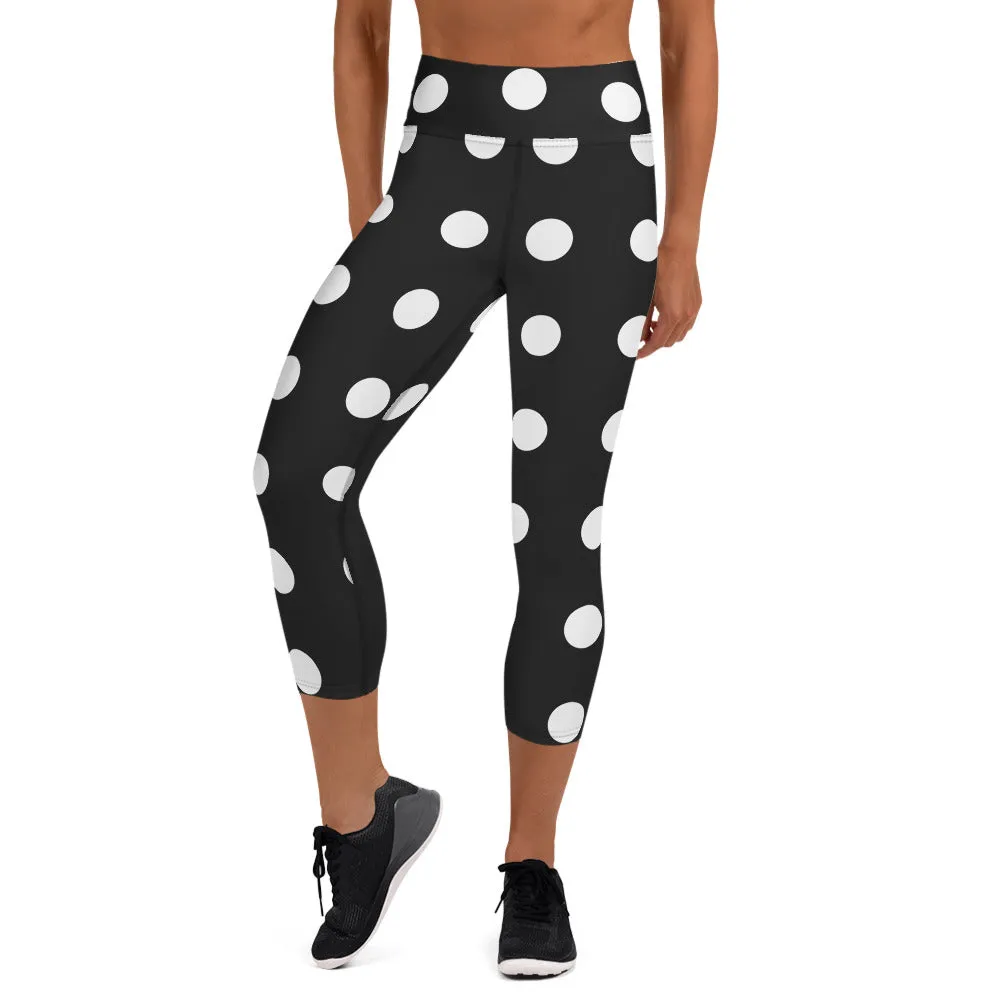 Black and White Yoga Capri Leggings | Gym Leggings, lioness-love