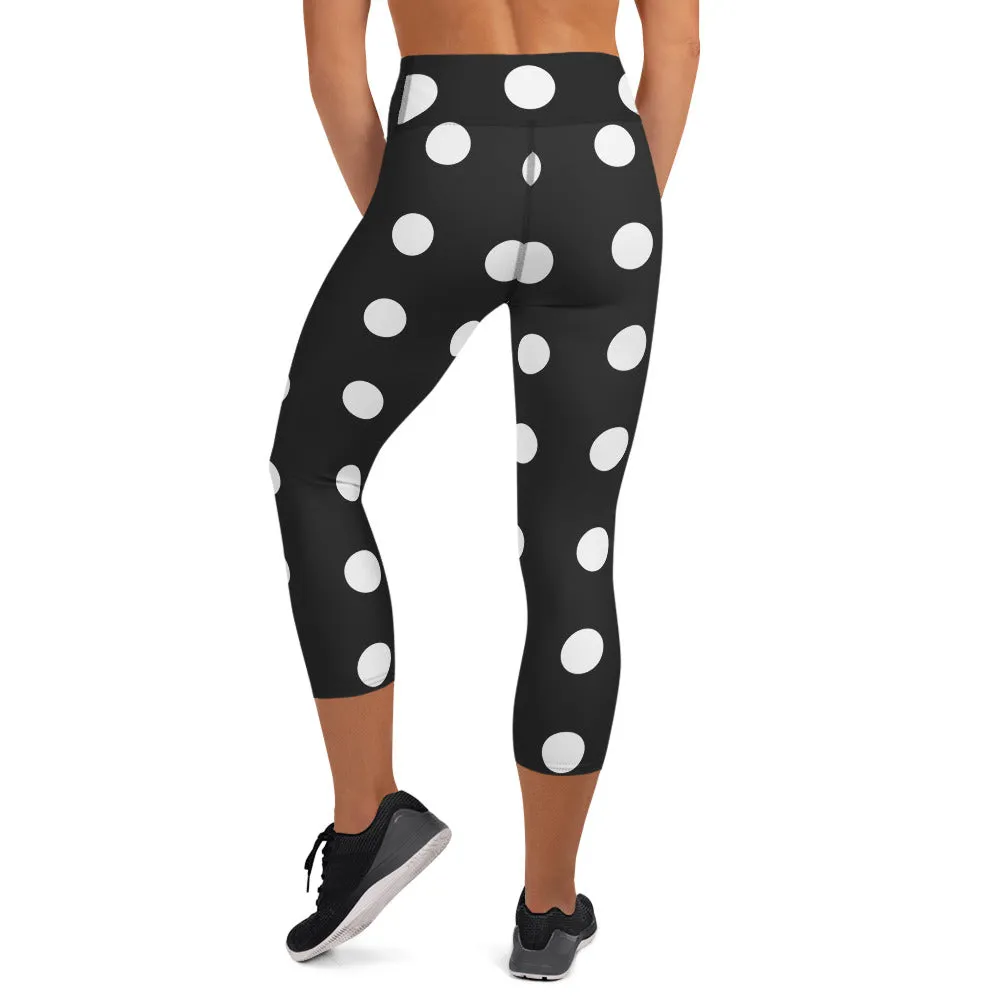 Black and White Yoga Capri Leggings | Gym Leggings, lioness-love