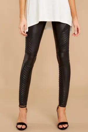 Black Faux Leather Moto Leggings