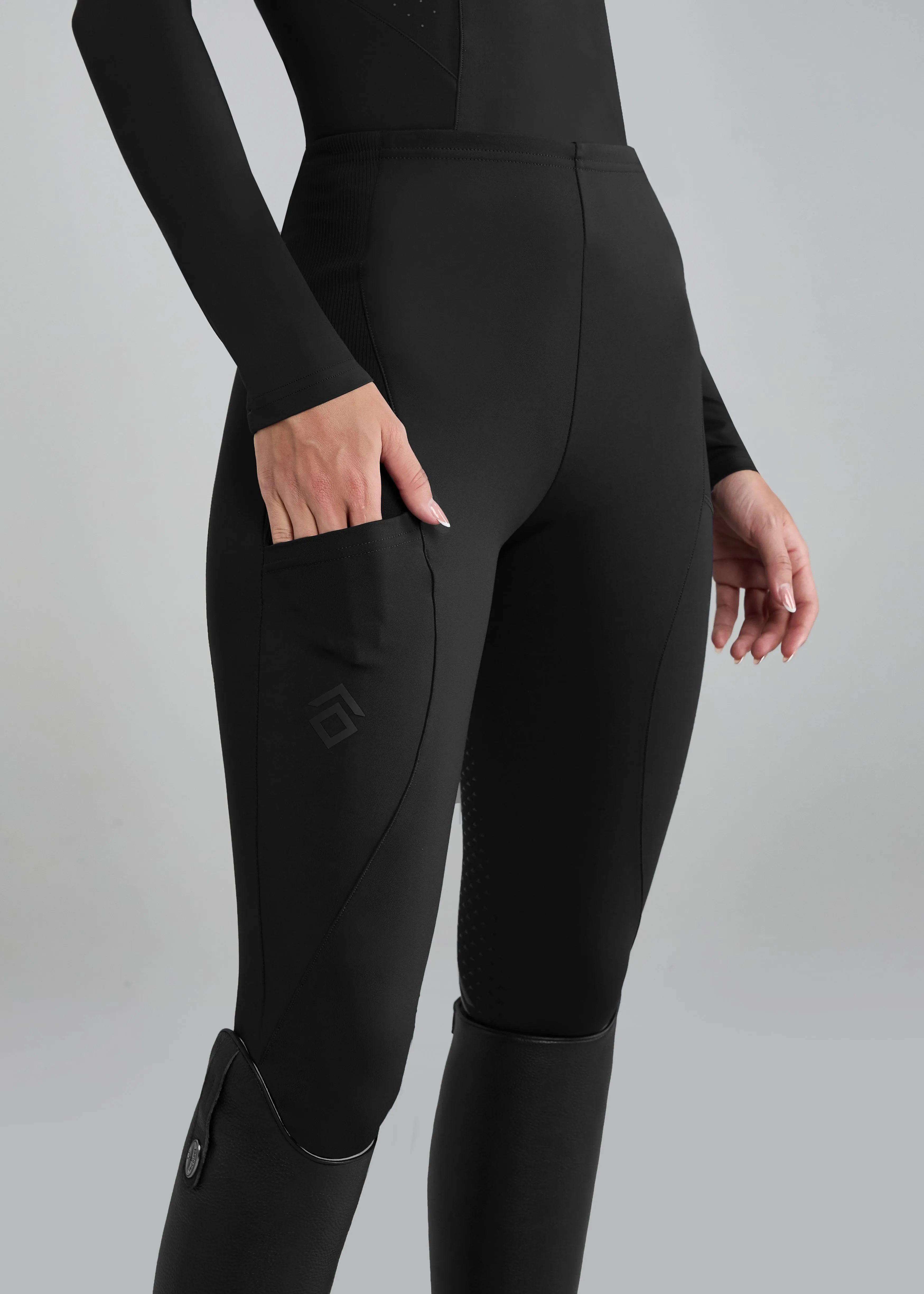 Black Petite Core Knee Grip Leggings