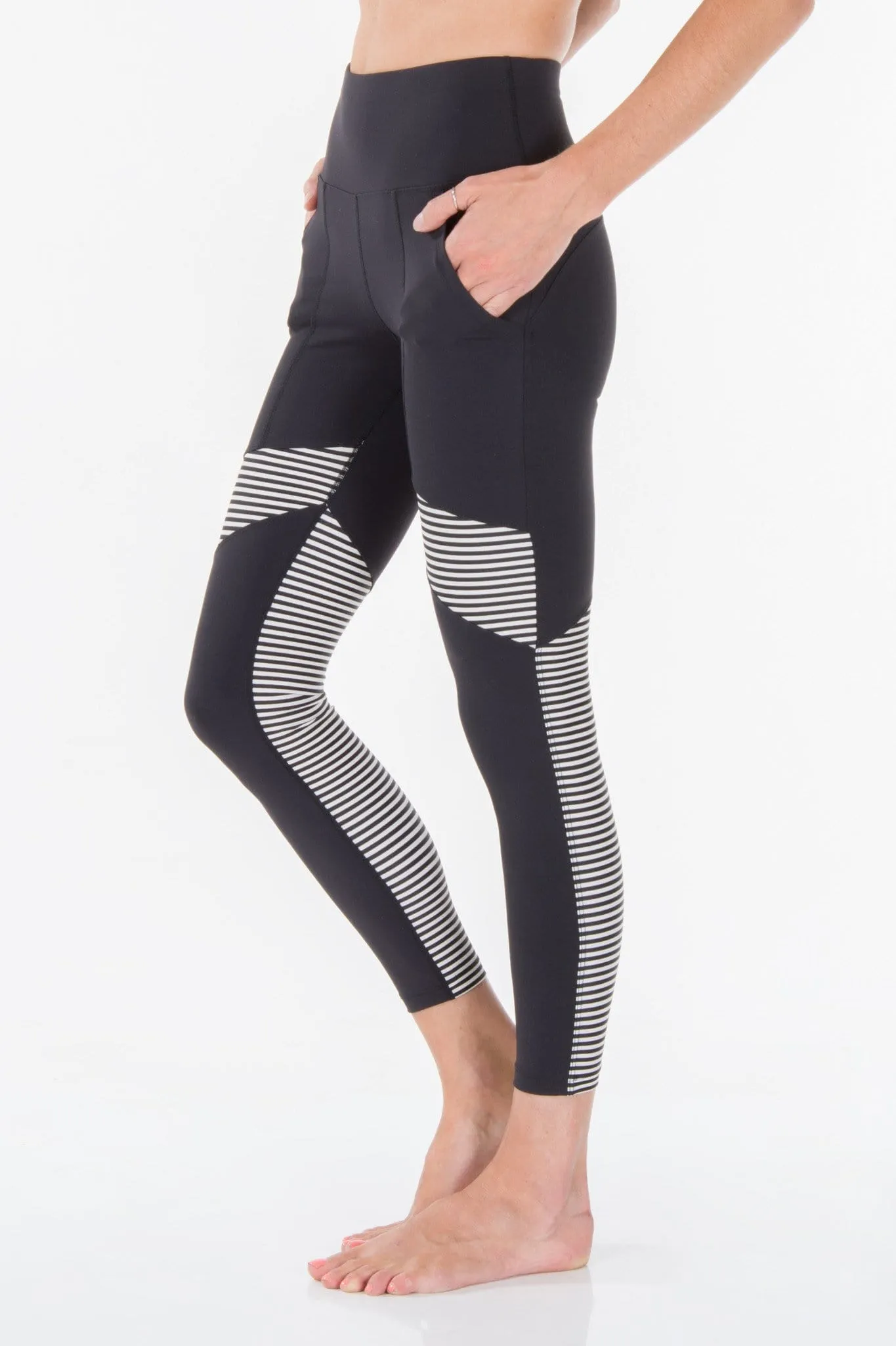 Black   Stripe | Moana Activewear Leggings