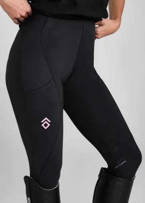 Black/Pink Core Leggings Knee Grip