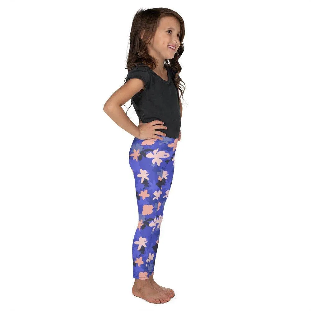 Blue Floral Kid's Leggings