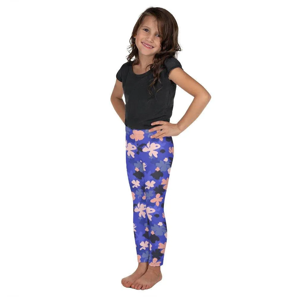 Blue Floral Kid's Leggings