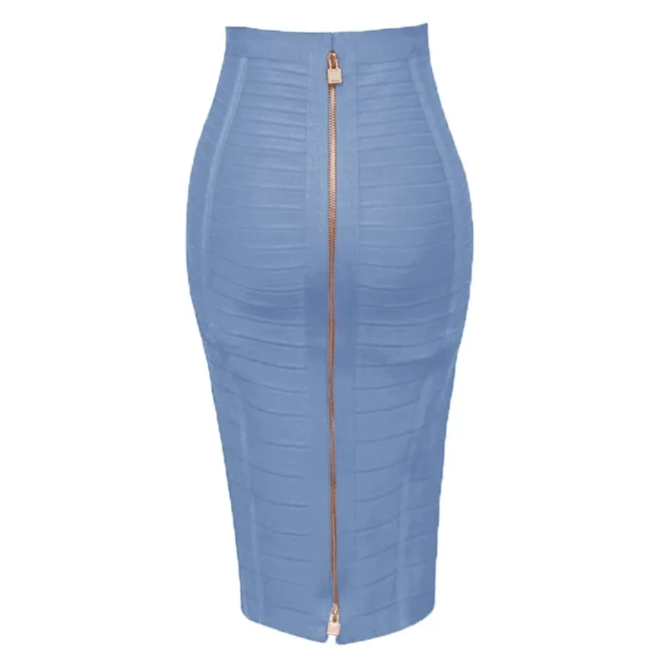 BODY-ODY BLUE BANDAGE SKIRT