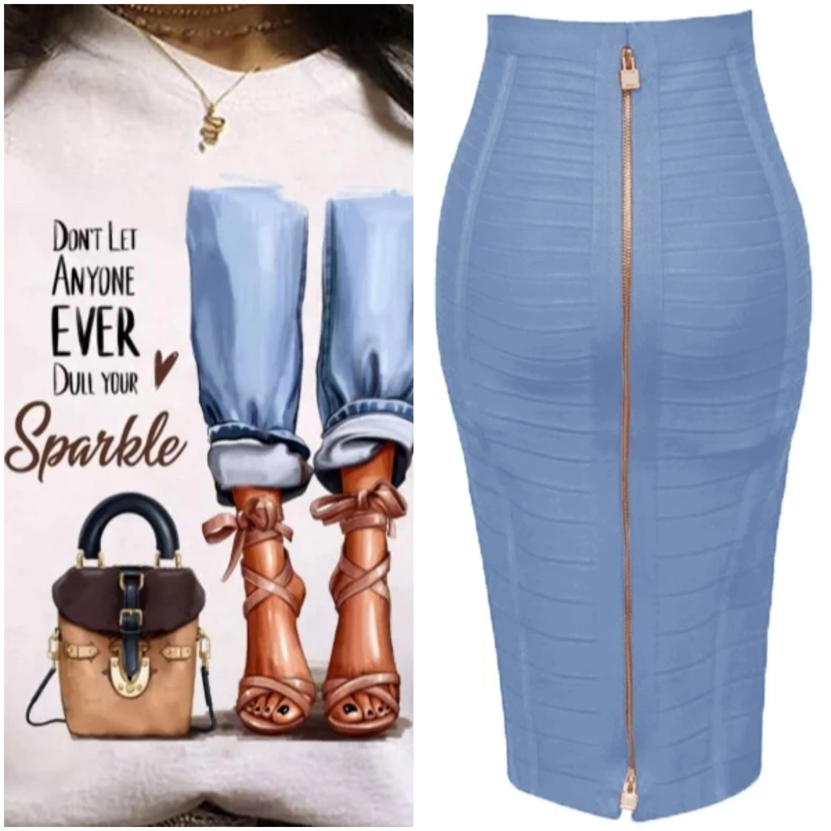 BODY-ODY BLUE BANDAGE SKIRT