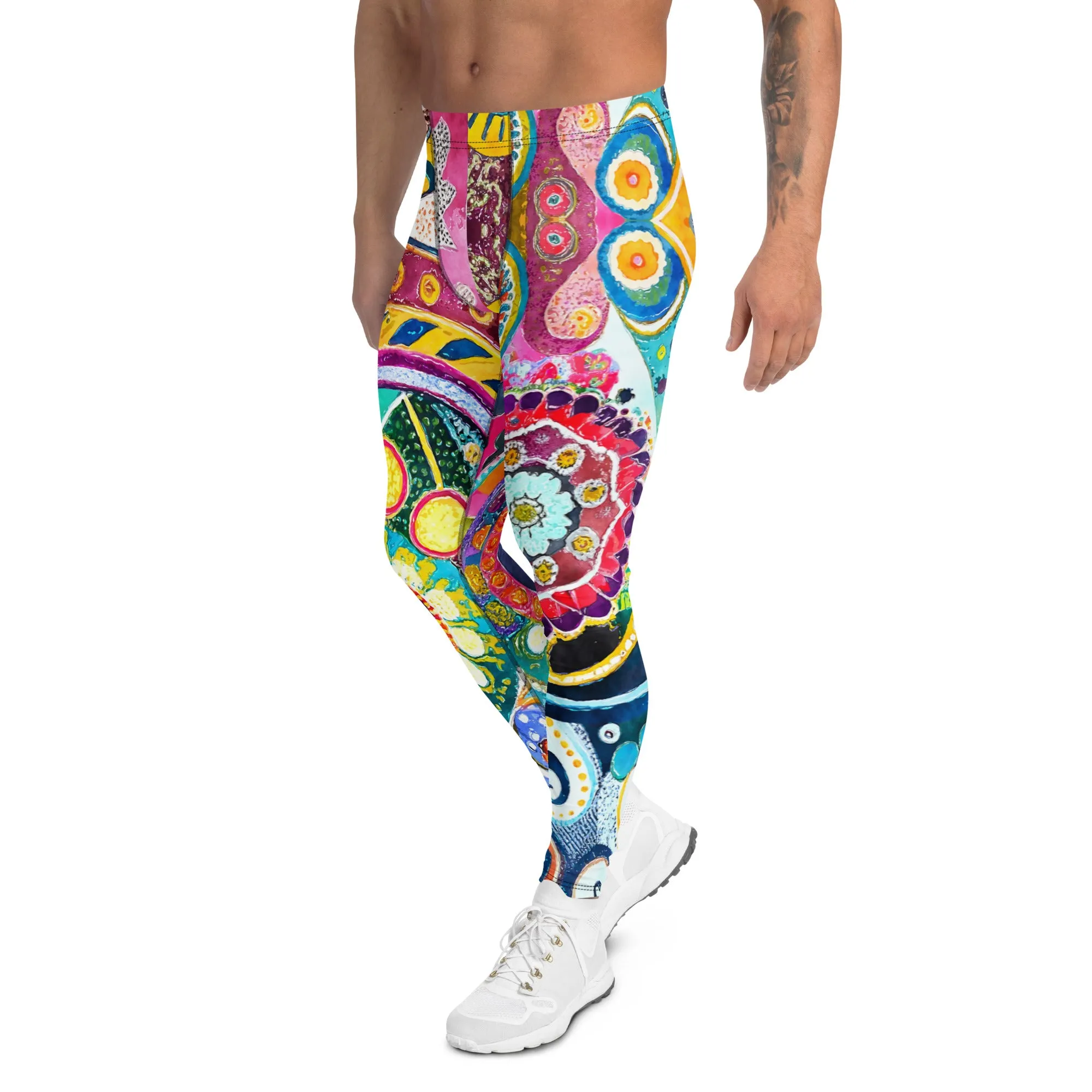 Boho Mandala Men’s Leggings – Colorful, Artistic, and Uniquely Intricate