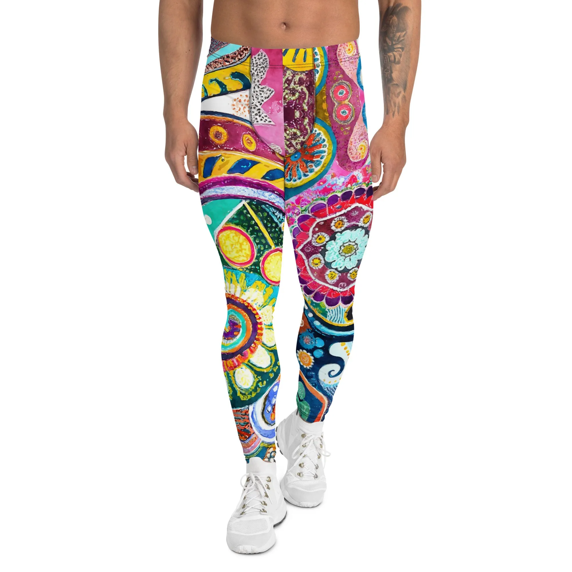 Boho Mandala Men’s Leggings – Colorful, Artistic, and Uniquely Intricate