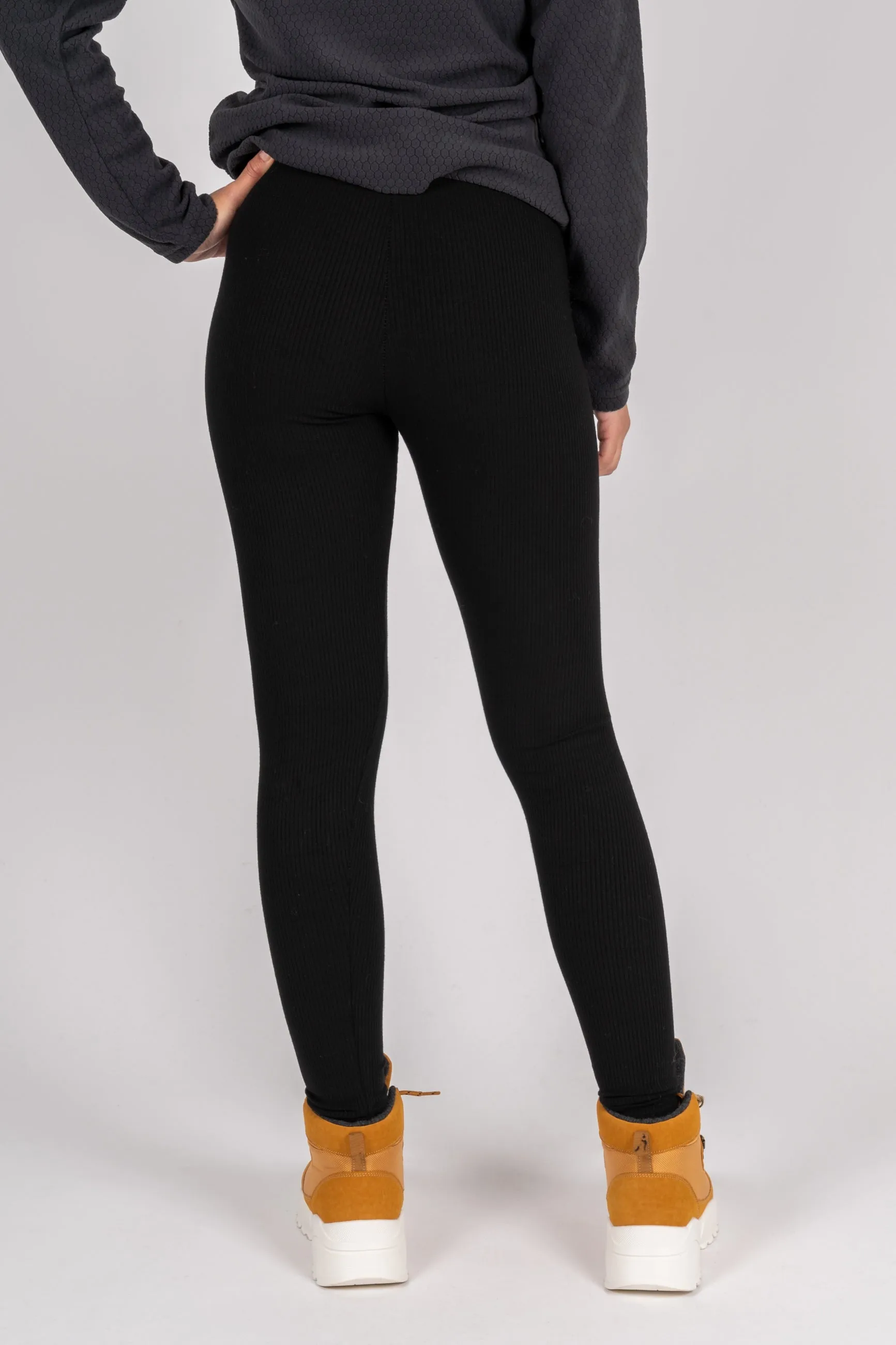 Bozcaada High Waist Rib Leggings - Moonless Night