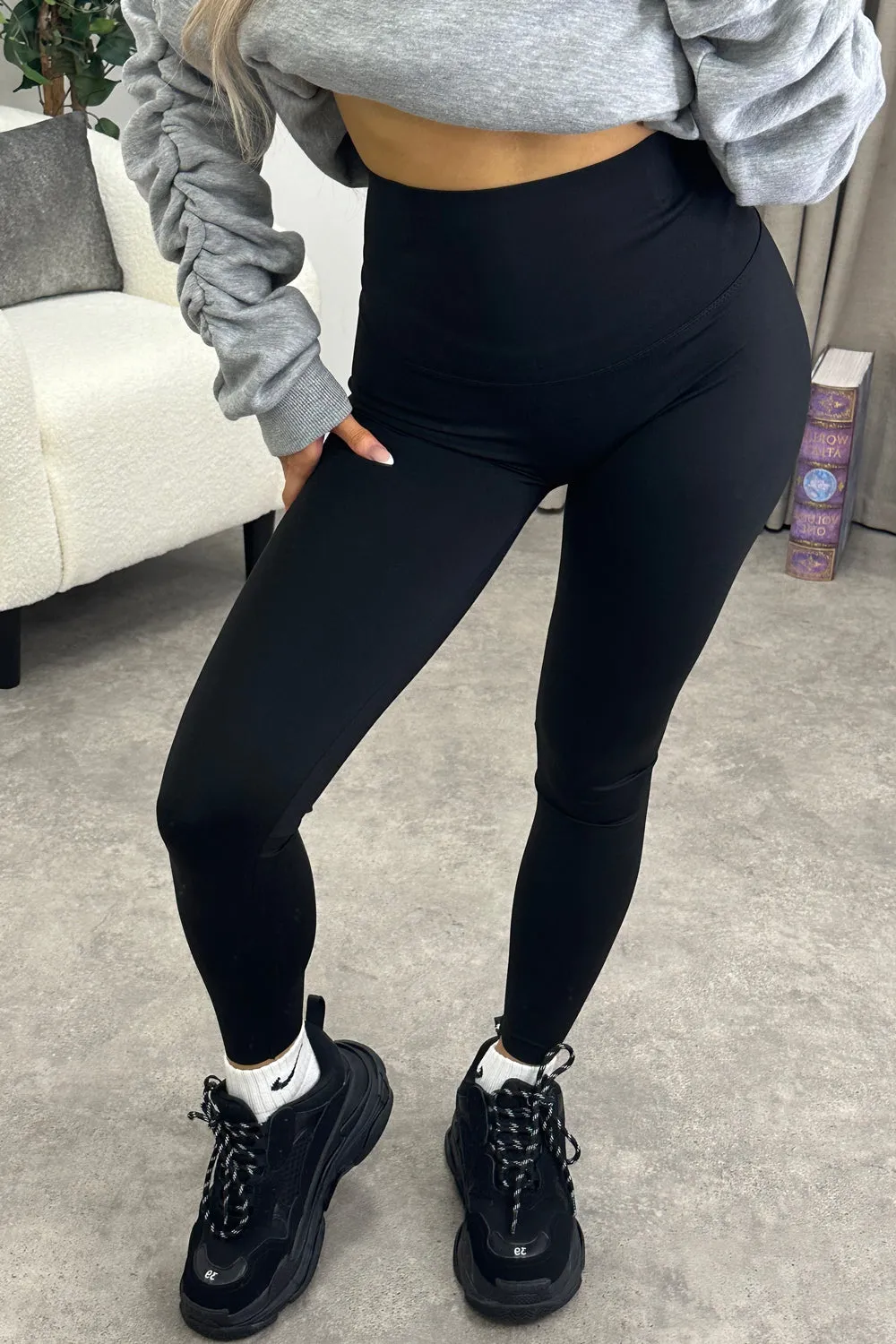 Brooklyn Black Energy High Waisted Seamless Sculpting Gym Leggings