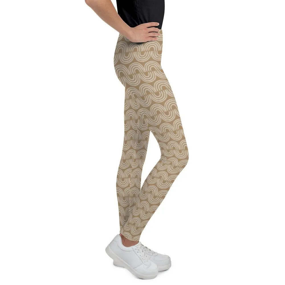 Brown Jungle Pattern Youth Leggings