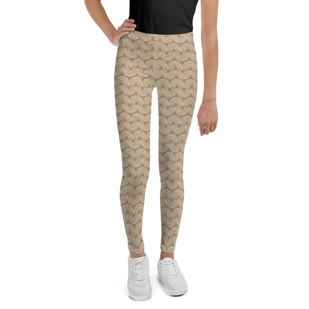 Brown Jungle Pattern Youth Leggings