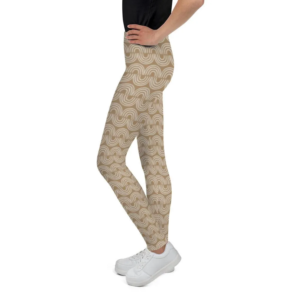 Brown Jungle Pattern Youth Leggings