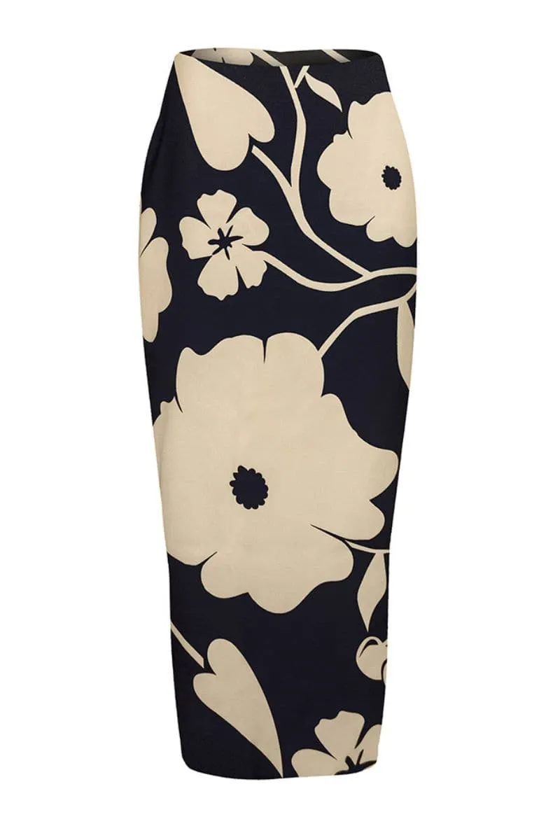 CABANA PRINTED PENCIL SKIRT