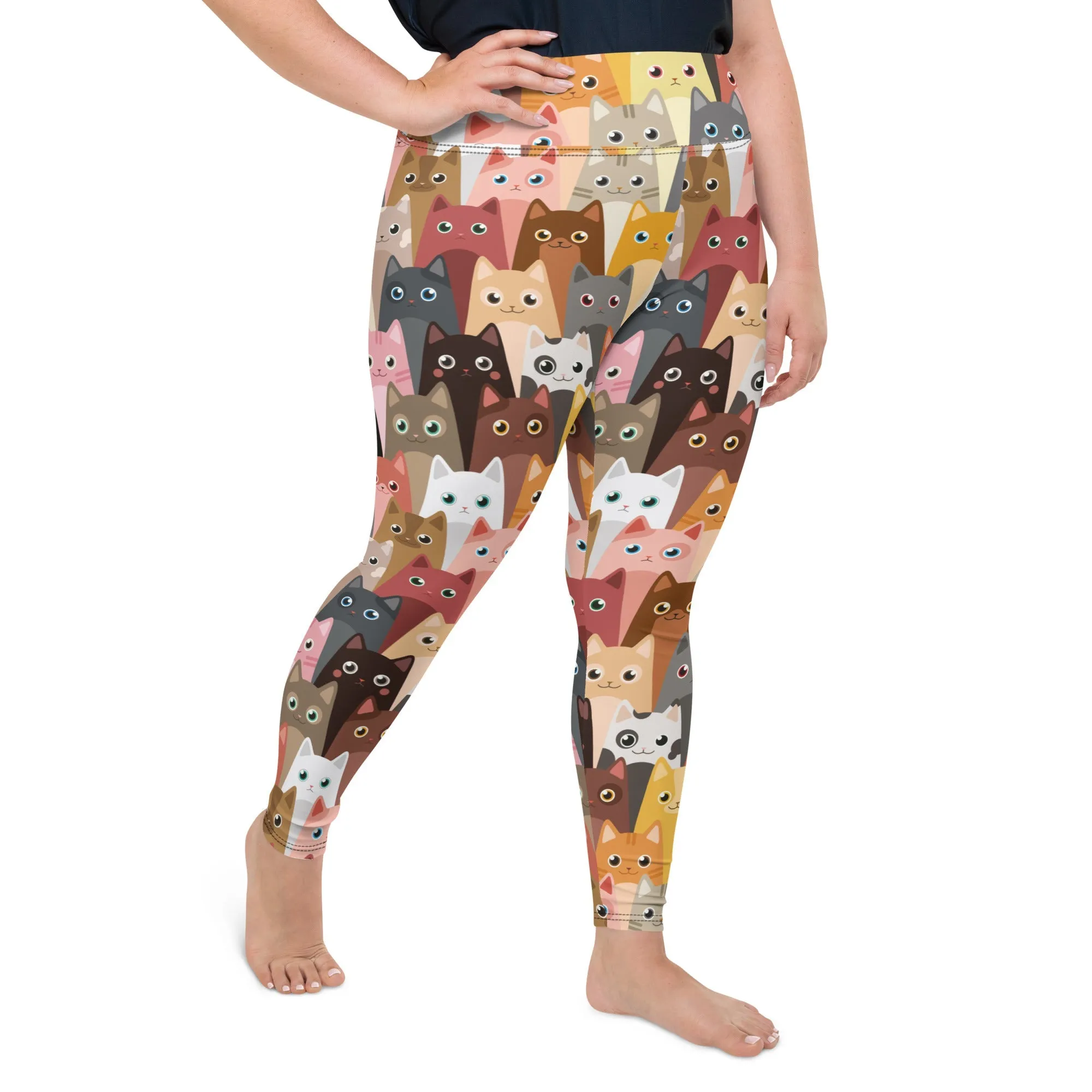 Cartoon Cats Plus Size Leggings