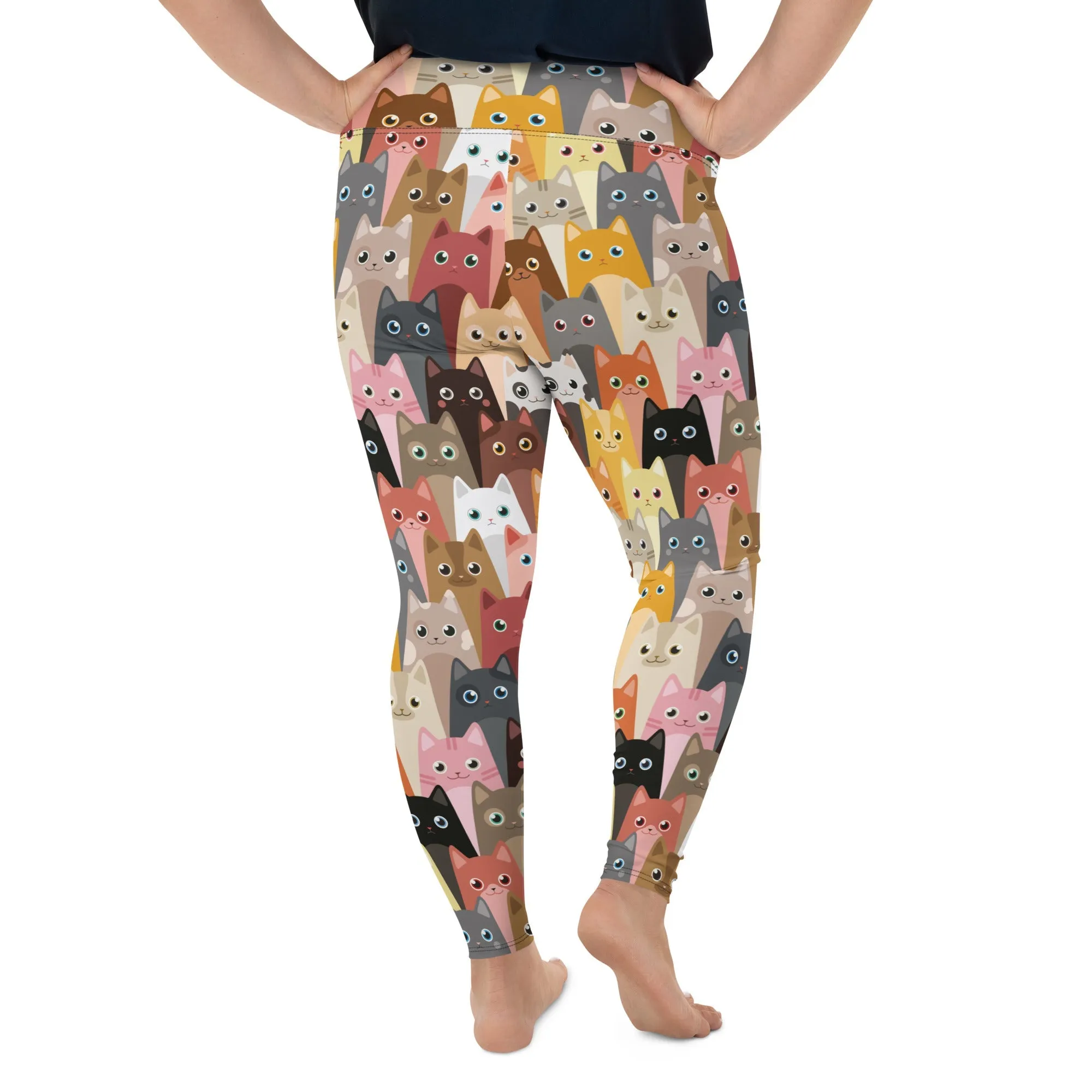 Cartoon Cats Plus Size Leggings