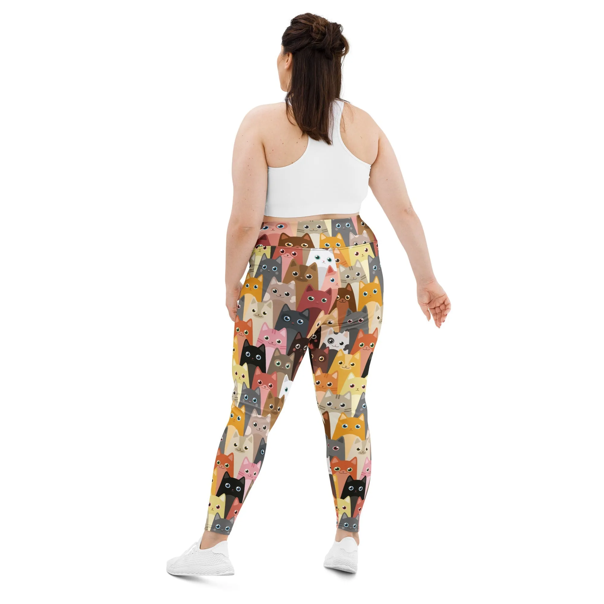 Cartoon Cats Plus Size Leggings