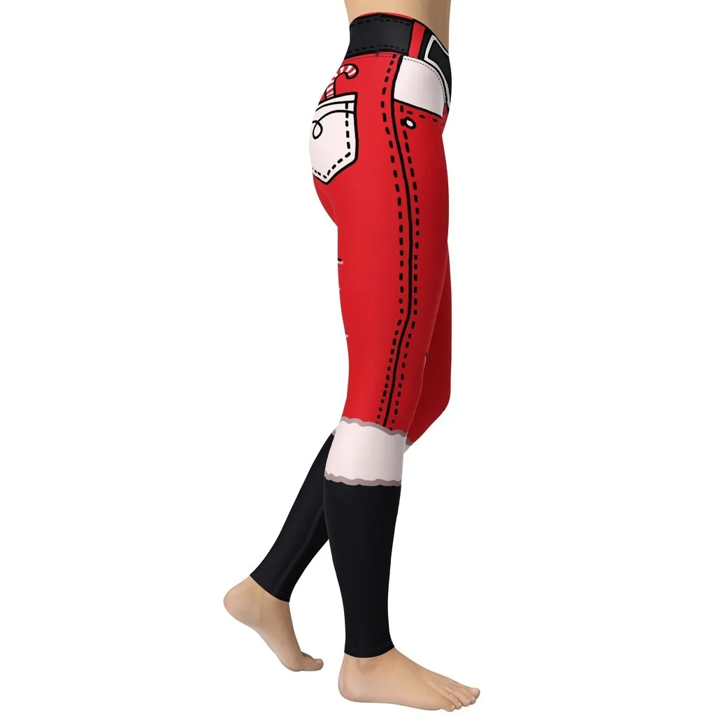 Cartoonized Santa Outfit Yoga Leggings