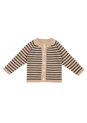 Cashmere Cardigan | Black/beige