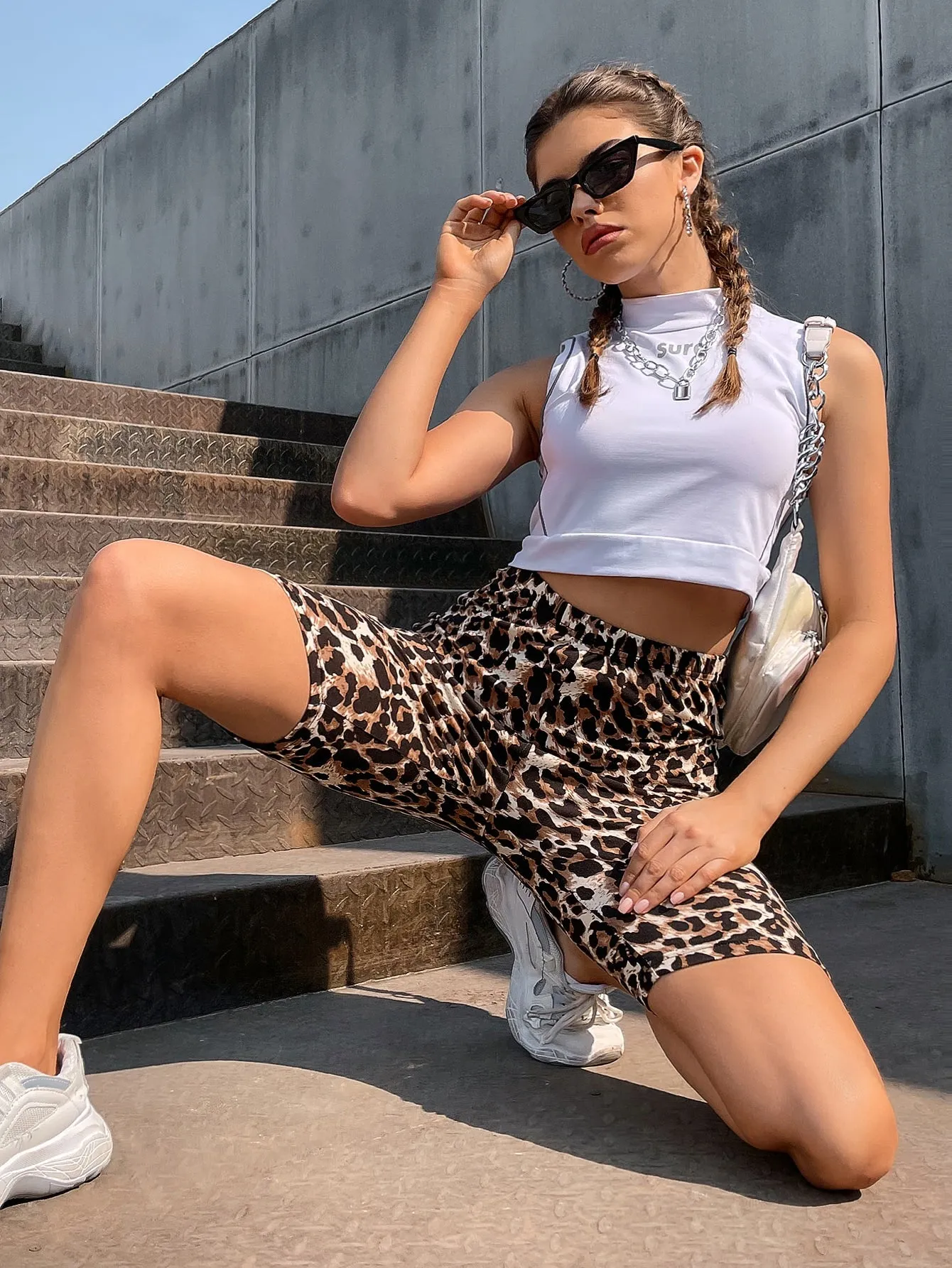 Casual Leopard Short Women Leggings