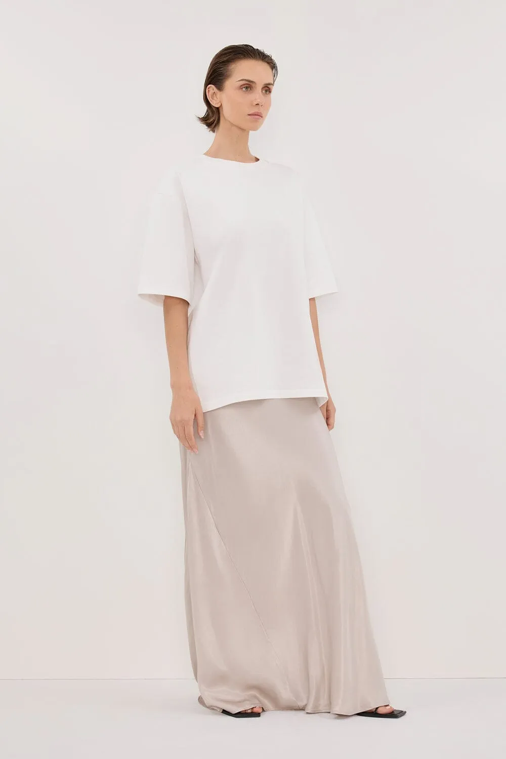 CHARLI CHALK SATIN MAXI SKIRT