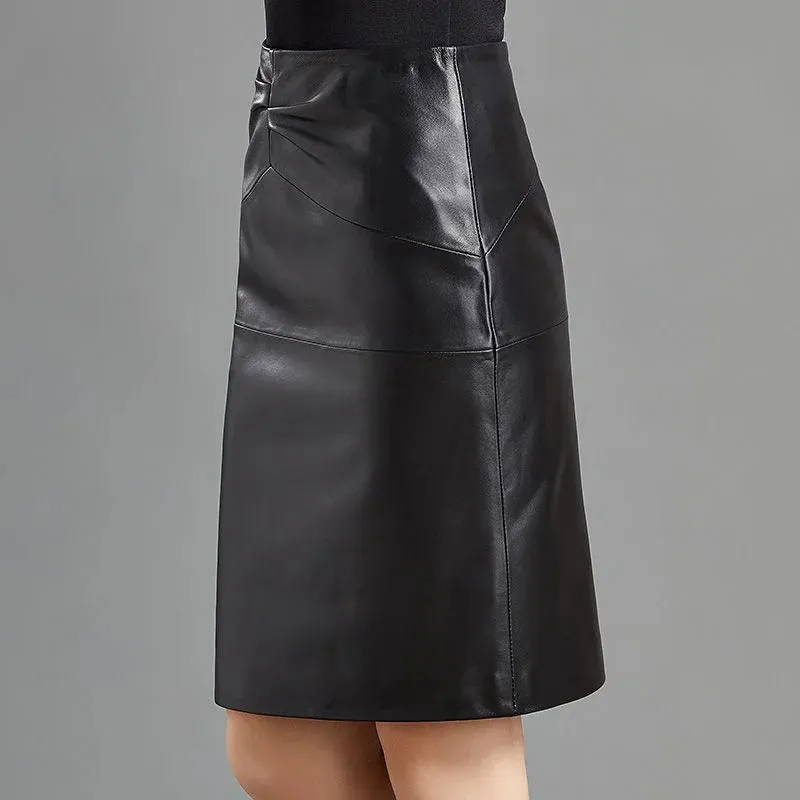 Chic Faux Leather Pencil Skirt