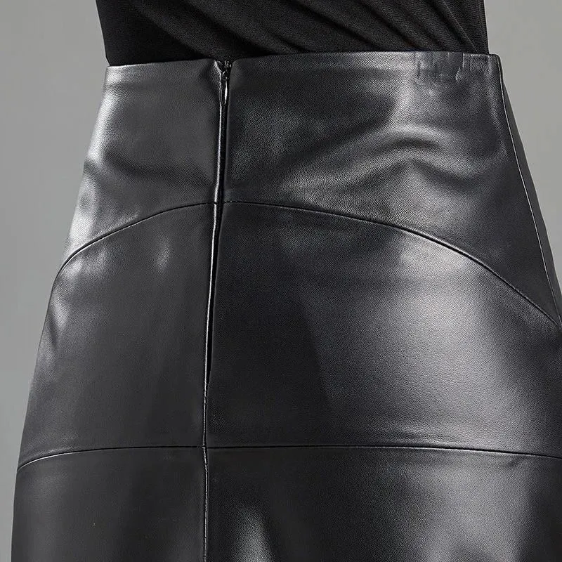 Chic Faux Leather Pencil Skirt