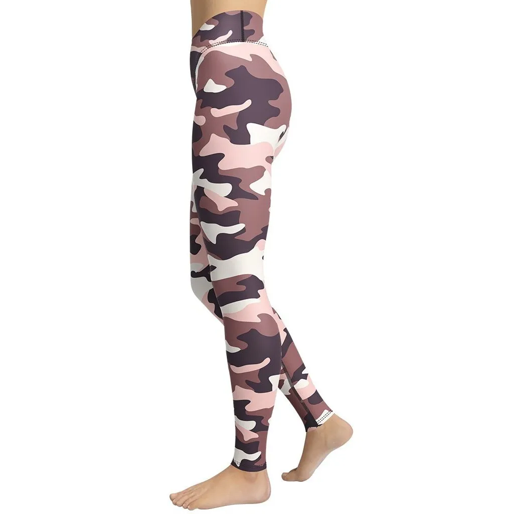 Chocolate Brown Camo Yoga Leggings