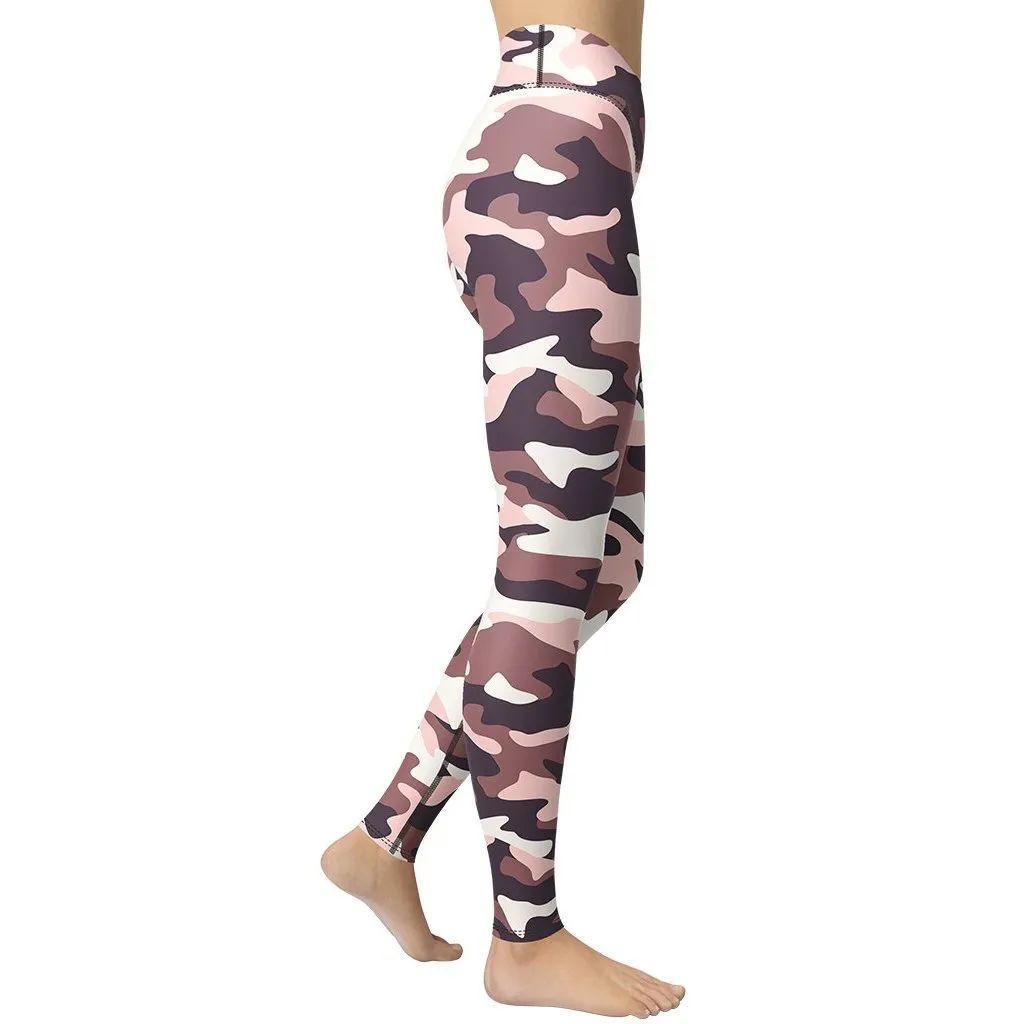 Chocolate Brown Camo Yoga Leggings