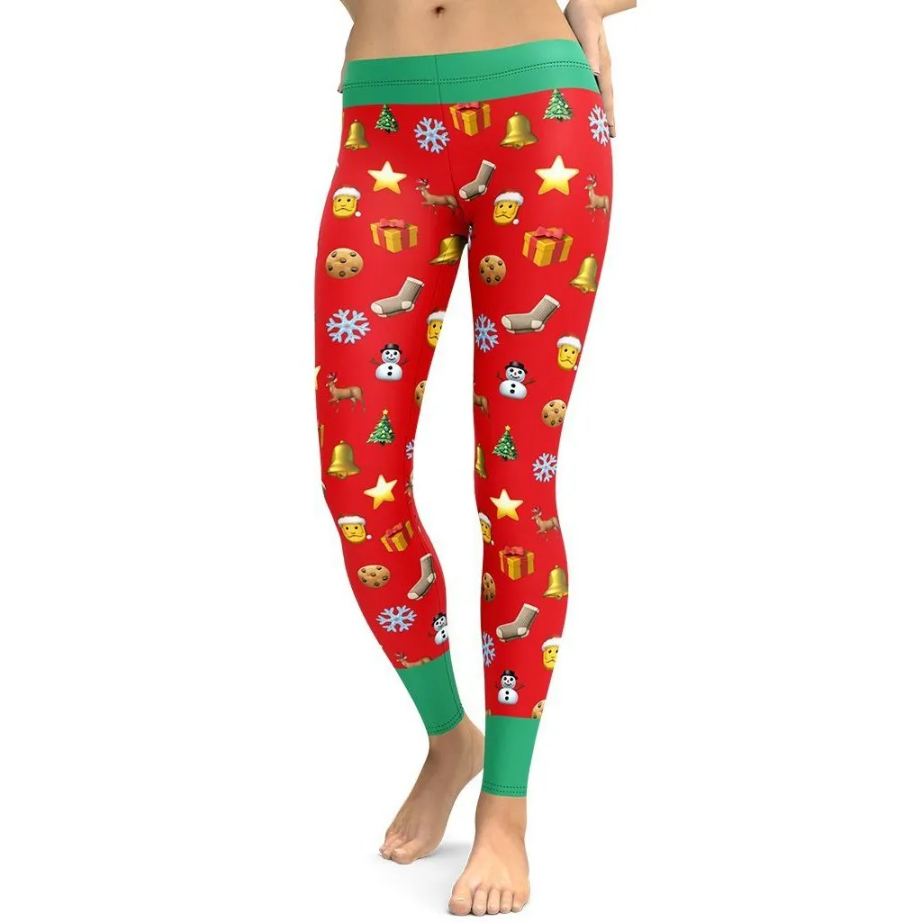 Christmas Emoji Leggings