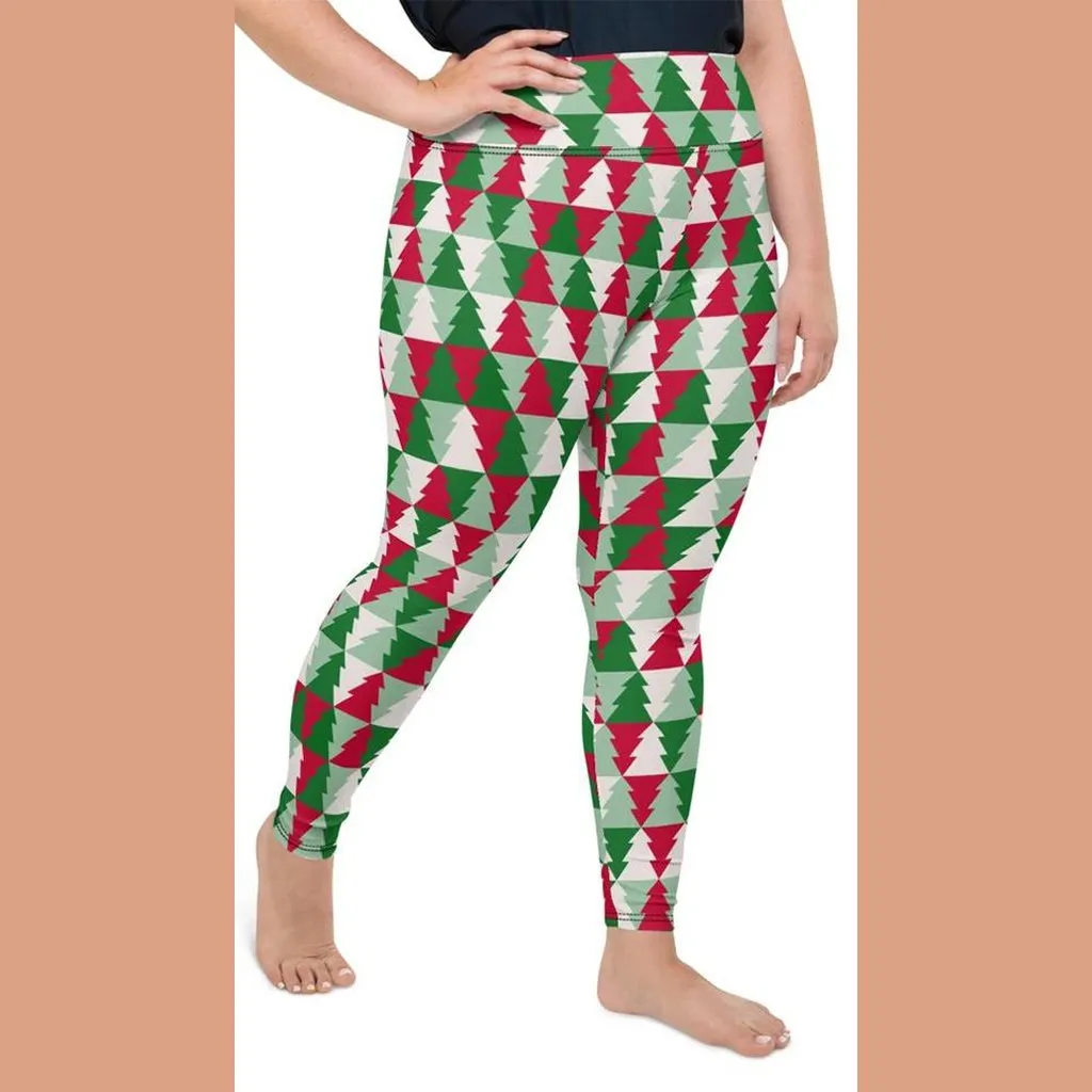 Christmas Tree Pattern Plus Size Leggings