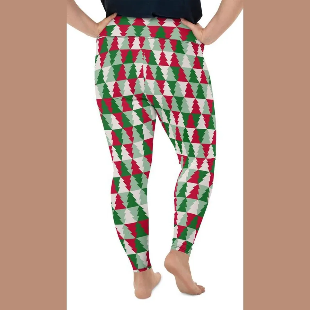 Christmas Tree Pattern Plus Size Leggings