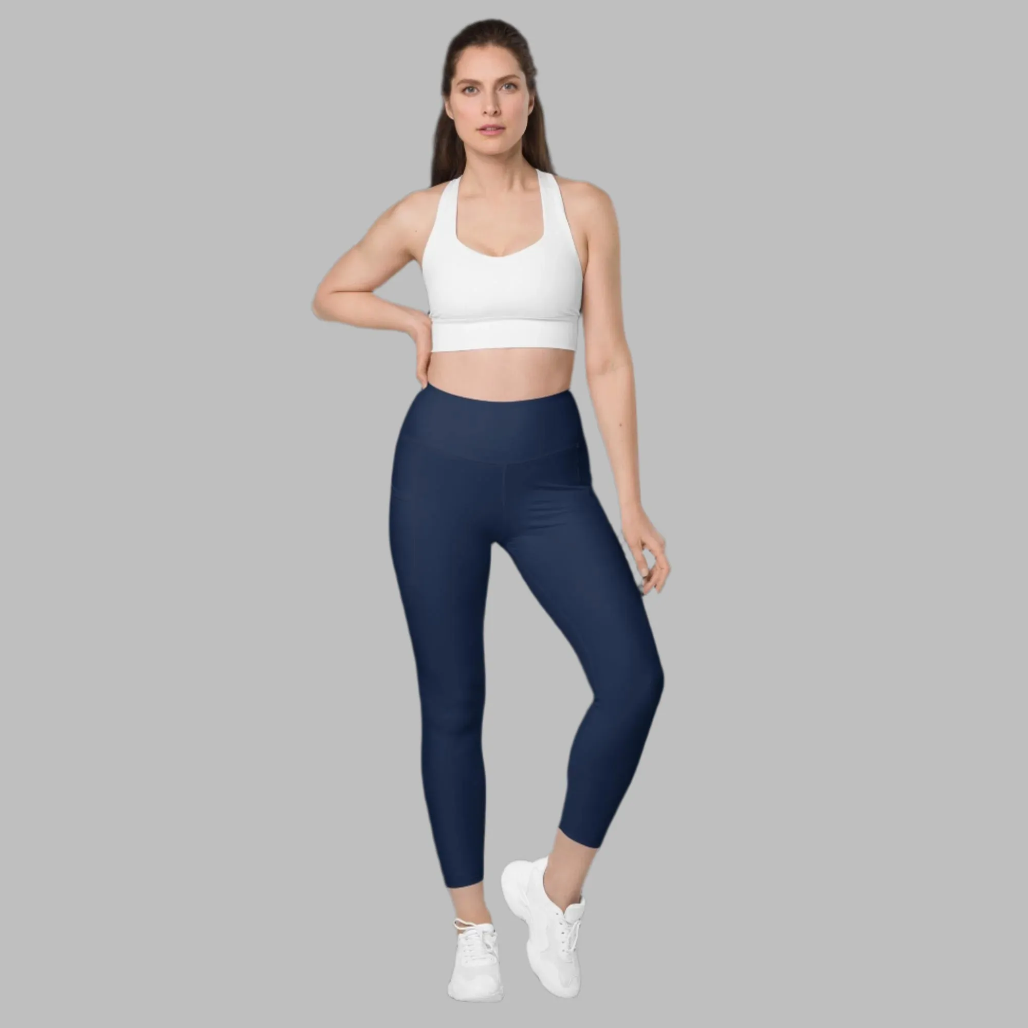 Classic High-Waist Leggings with Pockets (Plus Size)