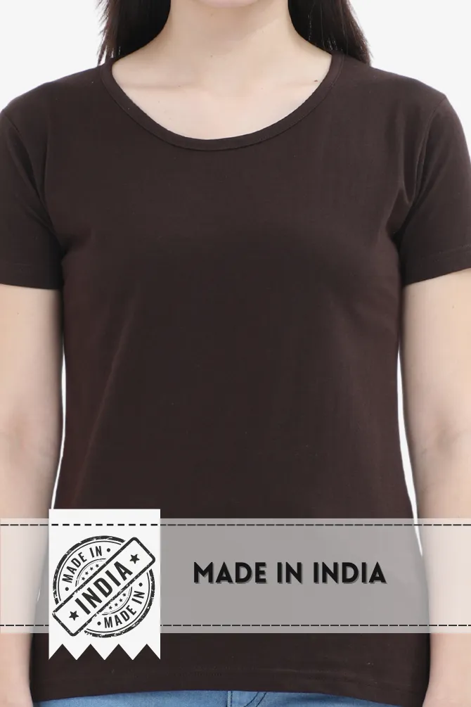 Coffee Brown Scoop Neck T-shirt for women