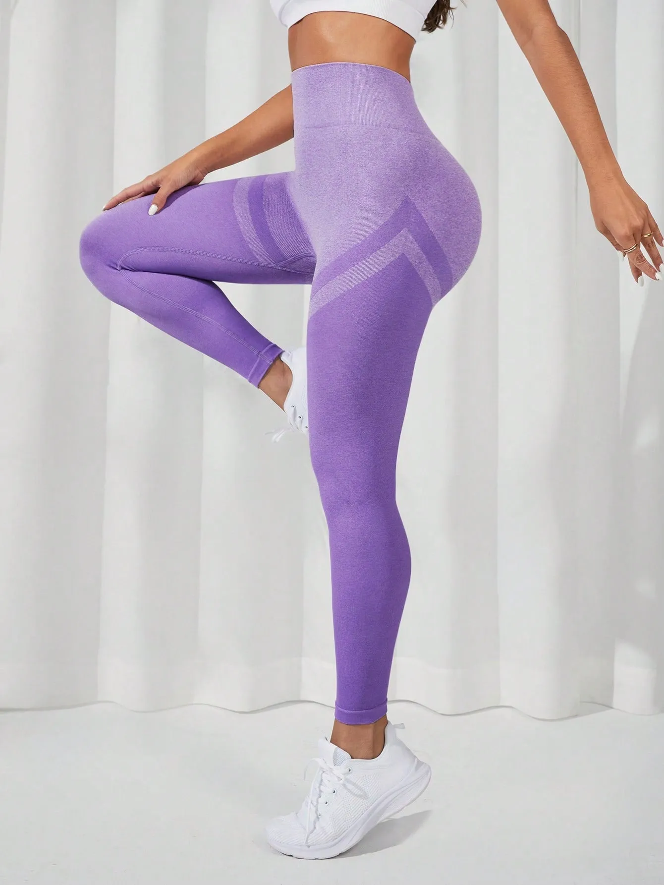 Colorblock Wide Waistband Sports Leggings