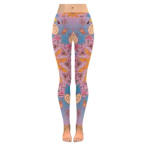 Colorful antistress mandala Women's Low Rise Leggings (Invisible Stitch)