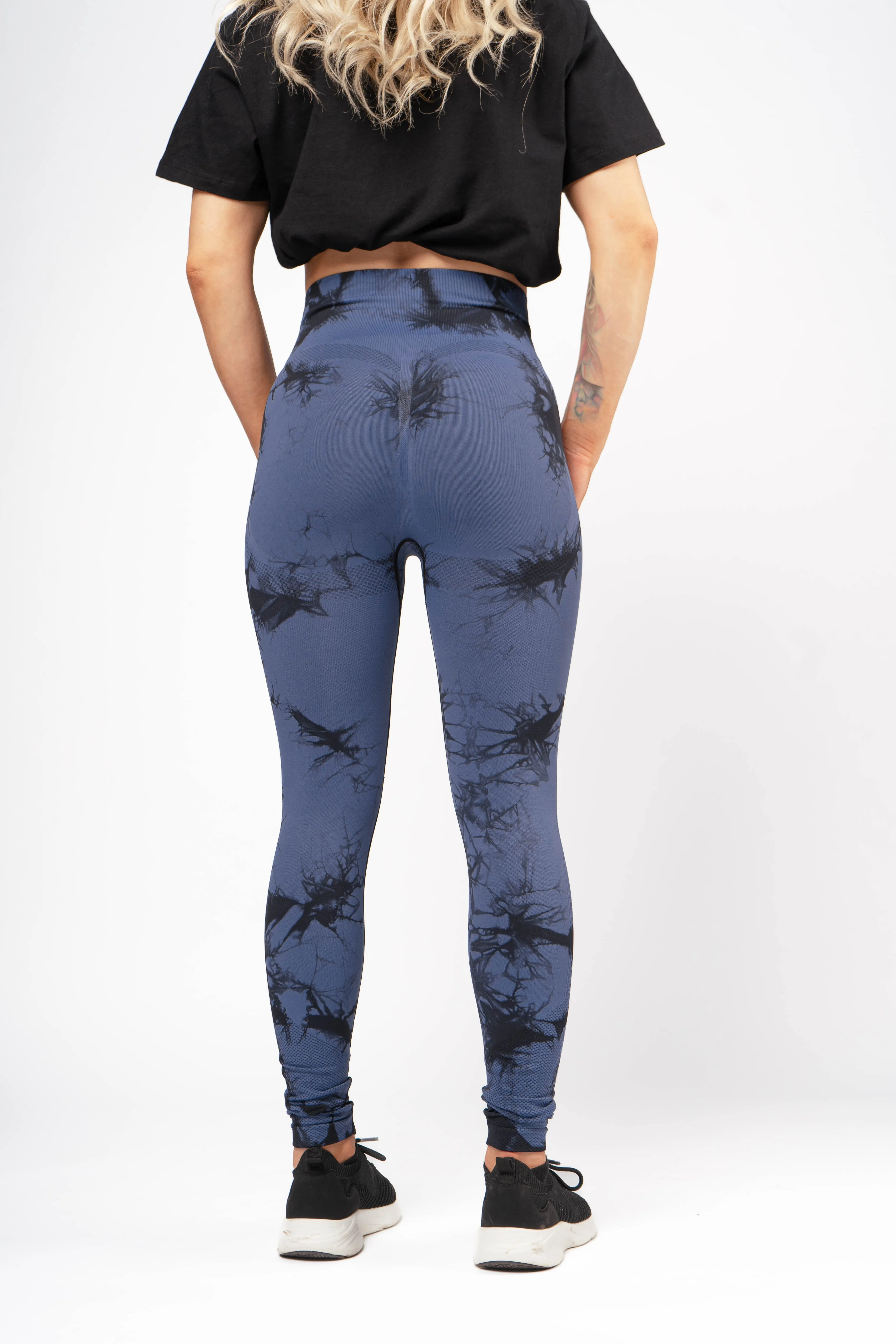 Comfort Tie Dye Leggings - Blue/Black