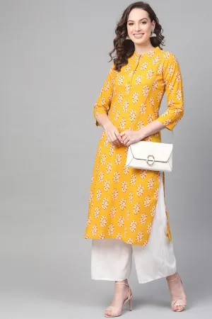 Cotton Fabric Yellow Color Printed Fancy Daily Wear Kurti VCK1300